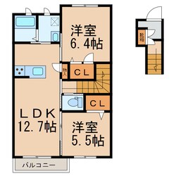 シャーメゾン大新屋Aの物件間取画像